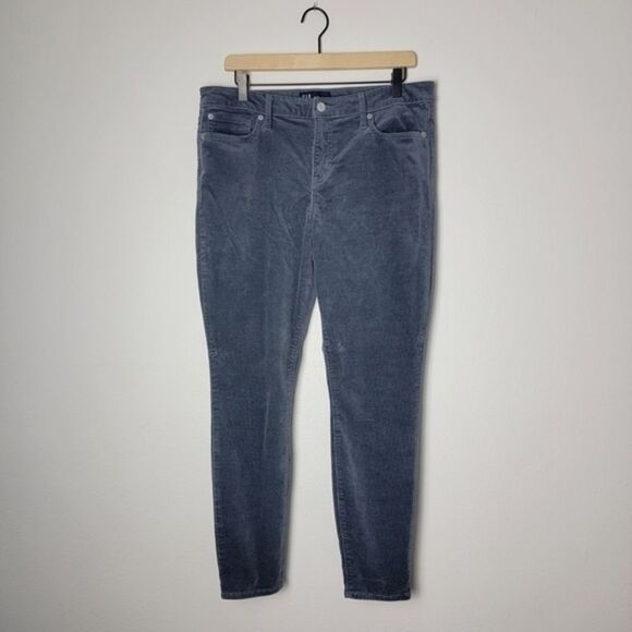 Gap Gray Mid-Rise Corduroy Pants Leggings Size 12 - Picture 1 of 10